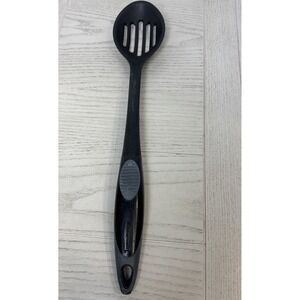 Rubbermaid Black & Gray Nylon Slotted Serving Spoon Heat Resistant 14 1/4"